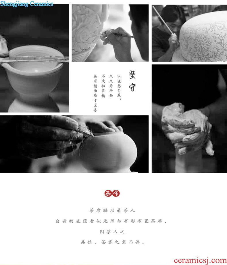 Jingdezhen ceramic all hand hand green colored enamel paint lotus flower grain bubble kung fu tea tea set