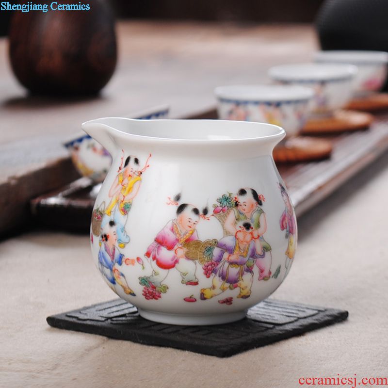 Owl kiln jingdezhen famille rose porcelain hand-painted handmade ceramic teapot tea kungfu single pot of flower tea