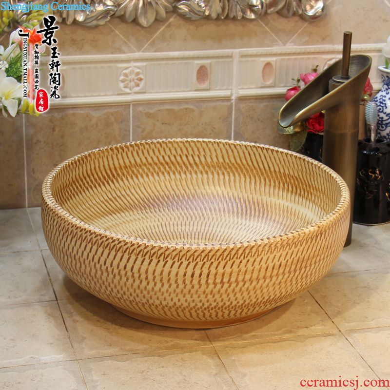 JingYuXuan fine ceramic large coil inferior smooth high temperature stage basin of household sanitary ware art basin sinks