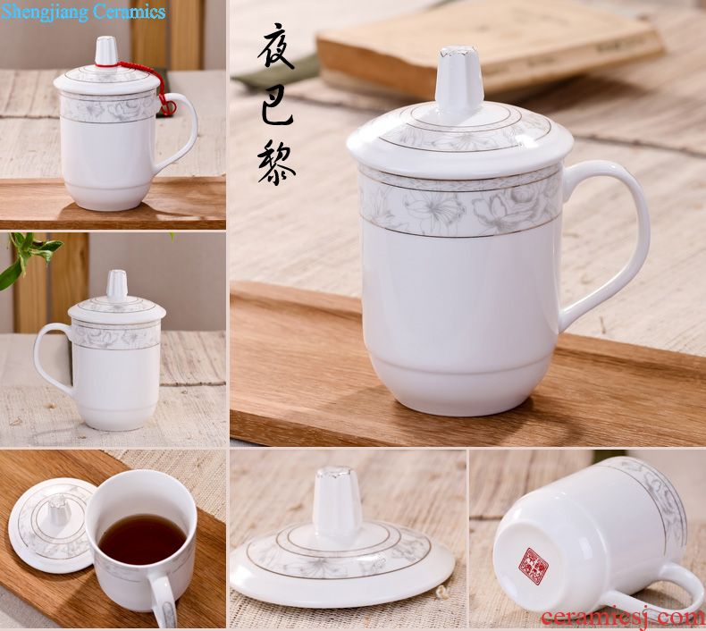 Jingdezhen export creative dragon glass ceramic cup with cover glass office mug cup gift mugs personality