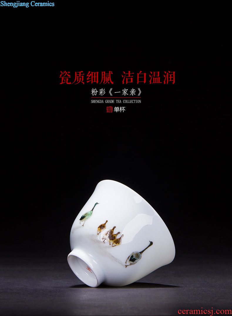 Clearance rule ceramic kung fu tea master cup hand-painted pastel radish cabbage cylinder cup jingdezhen tea cup