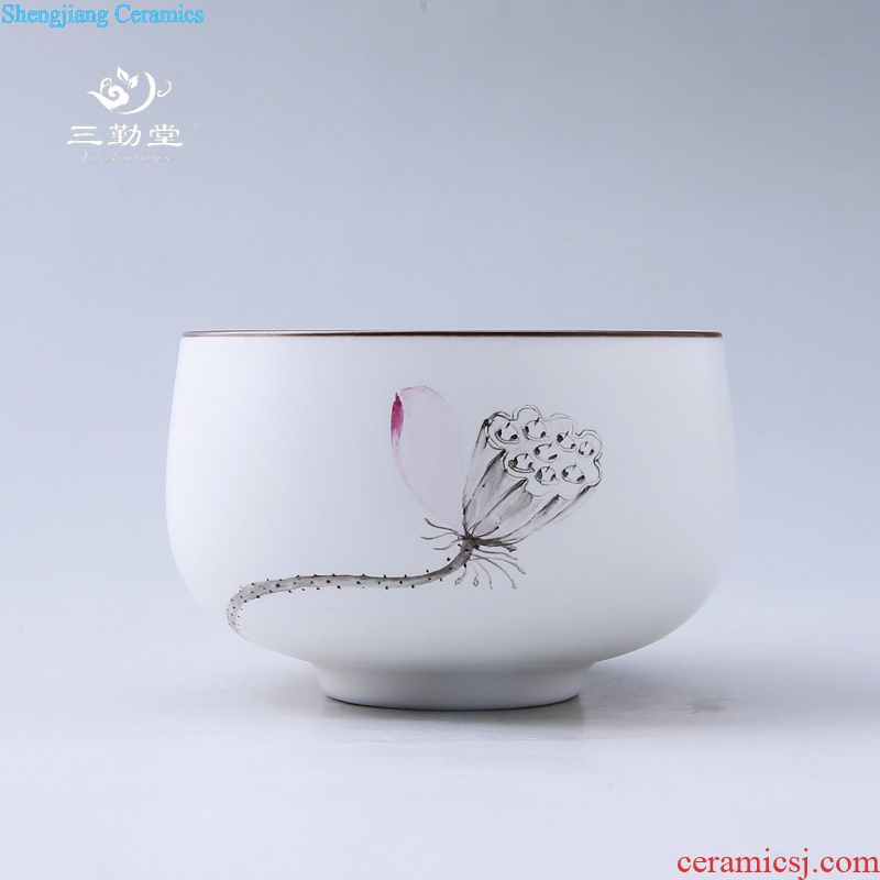 Handmade glass hand write creative custom cup three frequently hall jingdezhen ceramic cups cup single cup S41057 master