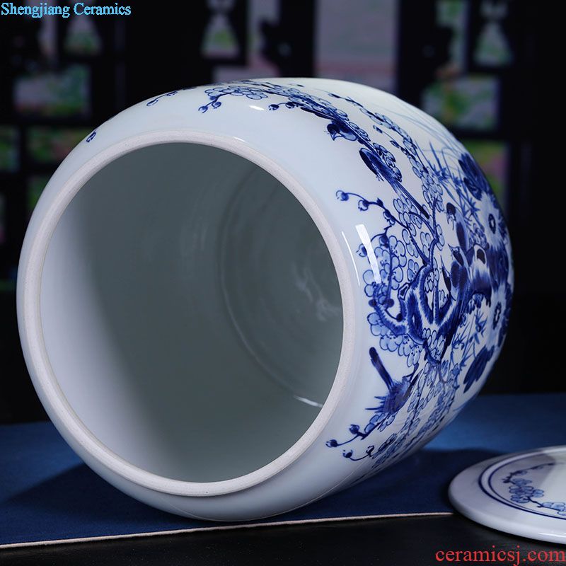 Jingdezhen ceramics tea cake caddy large seal decorative pot sitting room household act the role ofing is tasted snack jars