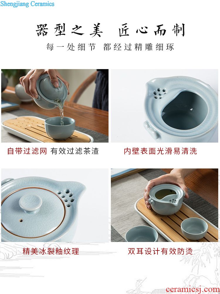 Your kiln was suit household contracted jingdezhen ceramic open the slice your porcelain teapot teacup of a complete set of Chinese kung fu