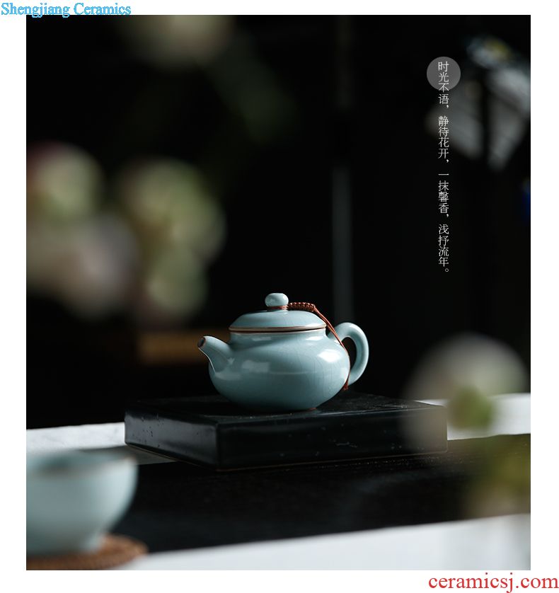 Three frequently hall of a complete set of tea set kung fu tea cups Jingdezhen hand-painted little teapot six head of household utensils