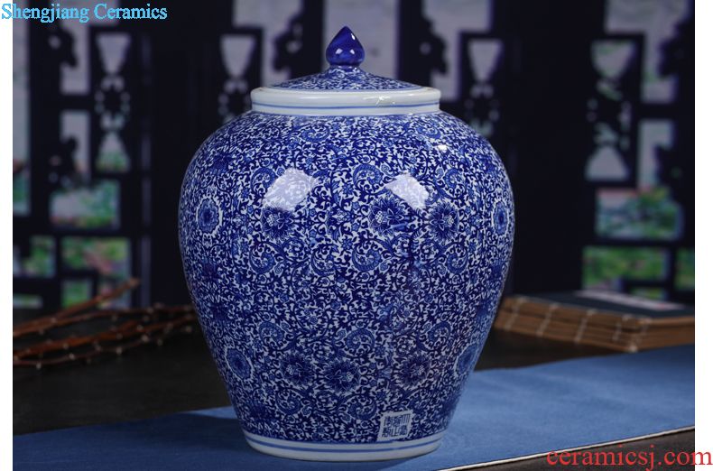 Jingdezhen ceramic new Chinese style interior vase sitting room hotel landing big vase furnishing articles home decoration