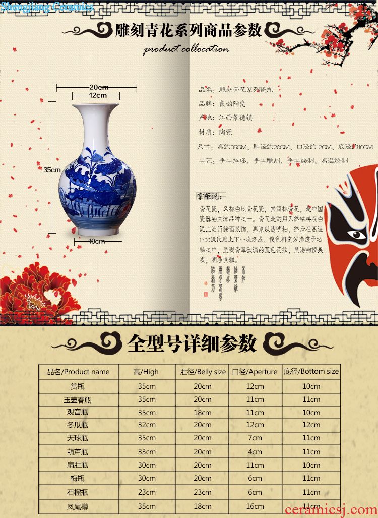 Jingdezhen ceramics large blue and white seal pot sitting room place candy jar household act the role ofing is tasted barrel storage tank