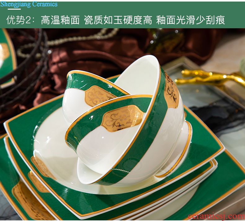 Tableware suit household bowl dish dish combination of jingdezhen tableware ikea dishes suit wedding tableware housewarming gift