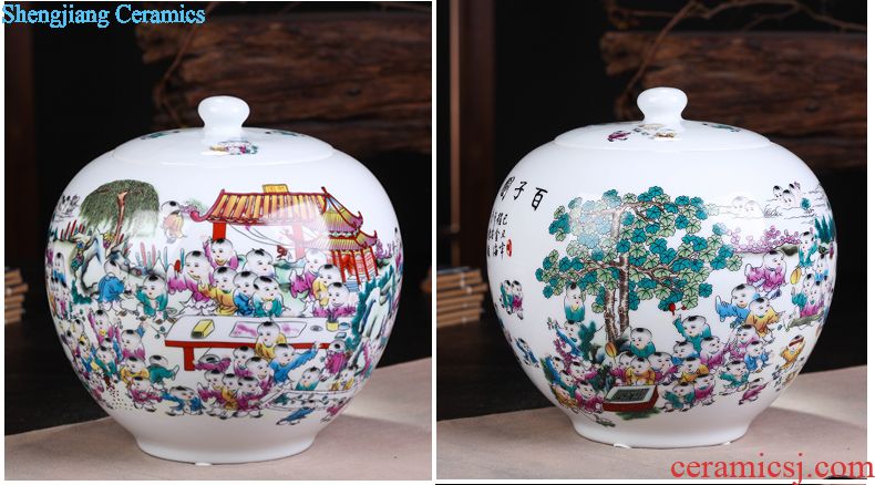 Jingdezhen ceramic cake tea cake the seventh, peulthai the large tea caddy household box seal pot