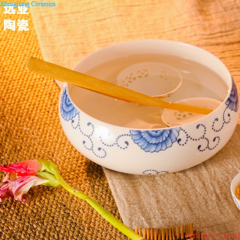 Jingdezhen Chinese tableware suit bone bowls disc household enameled bowl dish plate upscale gift set to get married