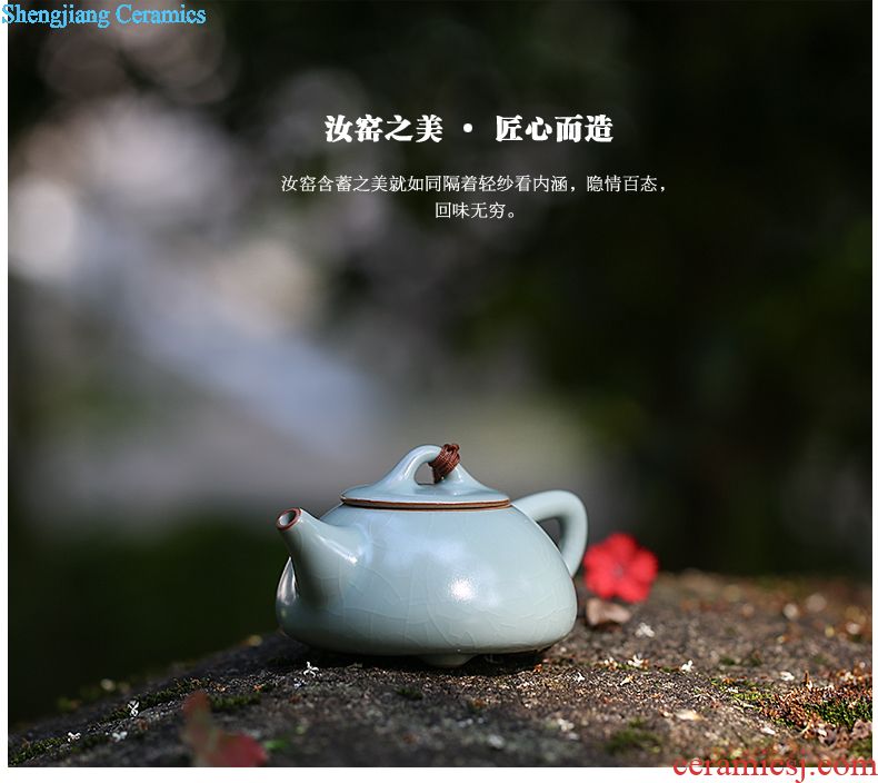 Three frequently hall your kiln kung fu tea set piece of jingdezhen ceramic teapot tea ceremony of a complete set of sample tea cup TZS173