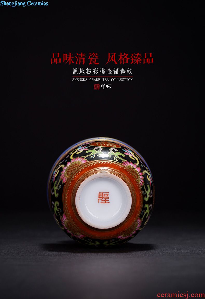 Santa all hand jingdezhen ceramic masters cup hand-painted pastel lick their offspring teacup kung fu tea bowl