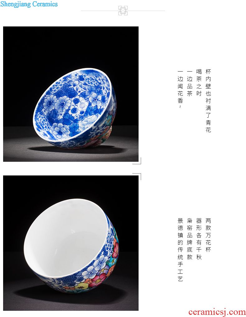 Jingdezhen ceramic antique hand-painted cup kung fu tea set suit chenghua choi Ming chicken fights cylinder cups sample tea cup