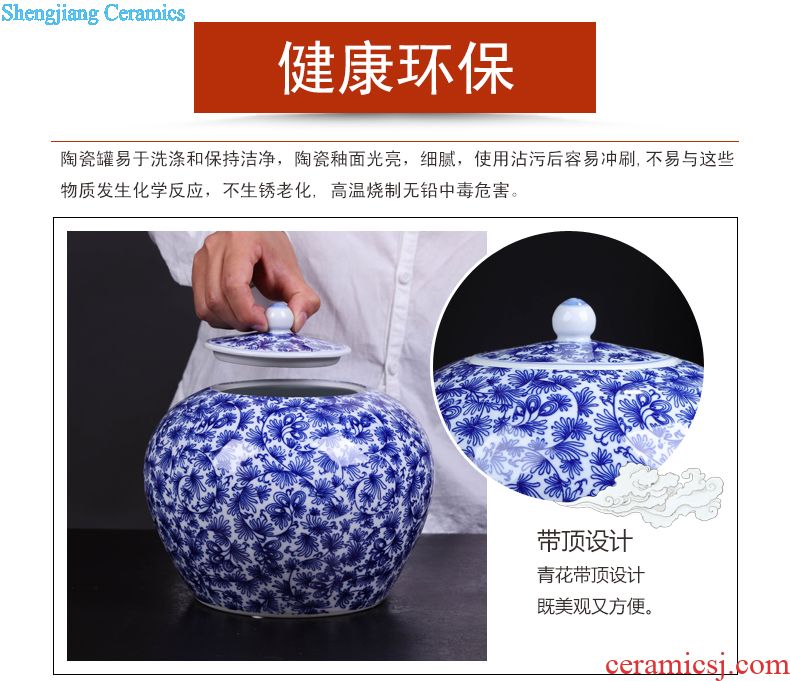 Jingdezhen ceramic manual hand-painted vases furnishing articles three-piece household vases, flower arrangement of new Chinese style porch sitting room
