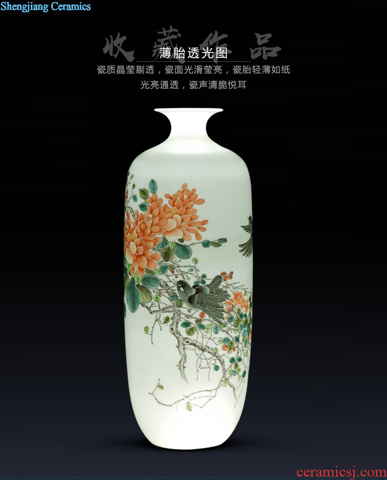 Jingdezhen ceramics decoration porcelain painting furnishing articles disk art peony contemporary and fashionable household decoration