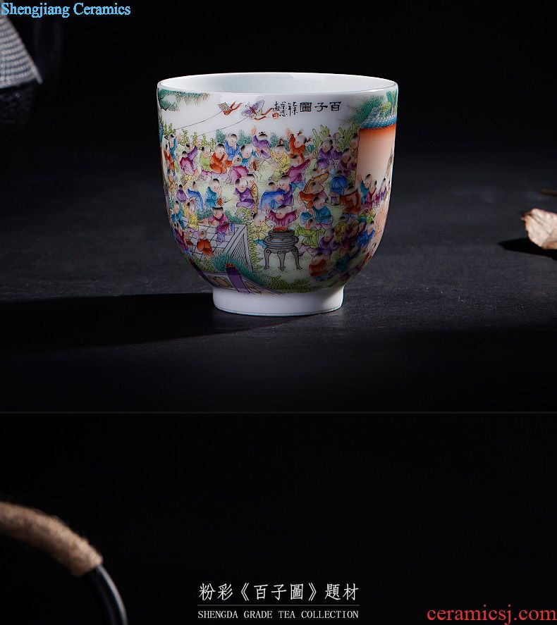 Santa jingdezhen ceramic handmade tea cups hand-painted pastel twelve gold hair pin set of a dream of red mansions cup fragrance-smelling cup