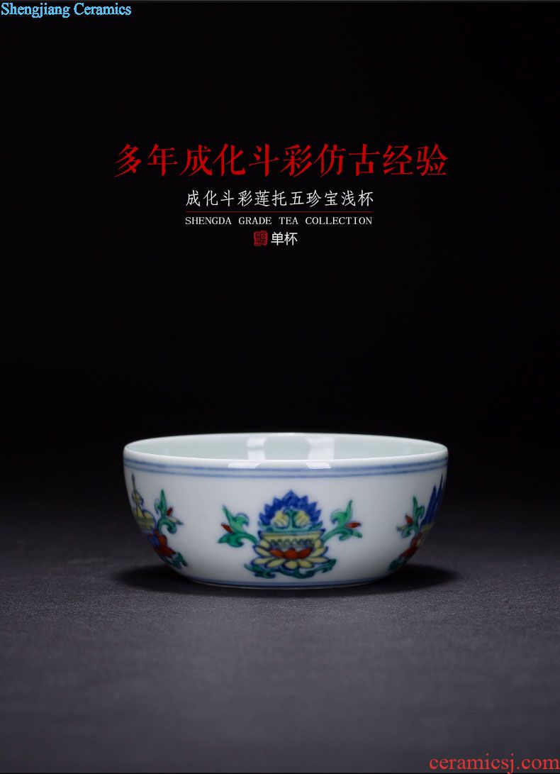 The big cup sample tea cup hand-painted porcelain ceramic kung fu fu lu ShouXi tea cup set of jingdezhen tea service by hand