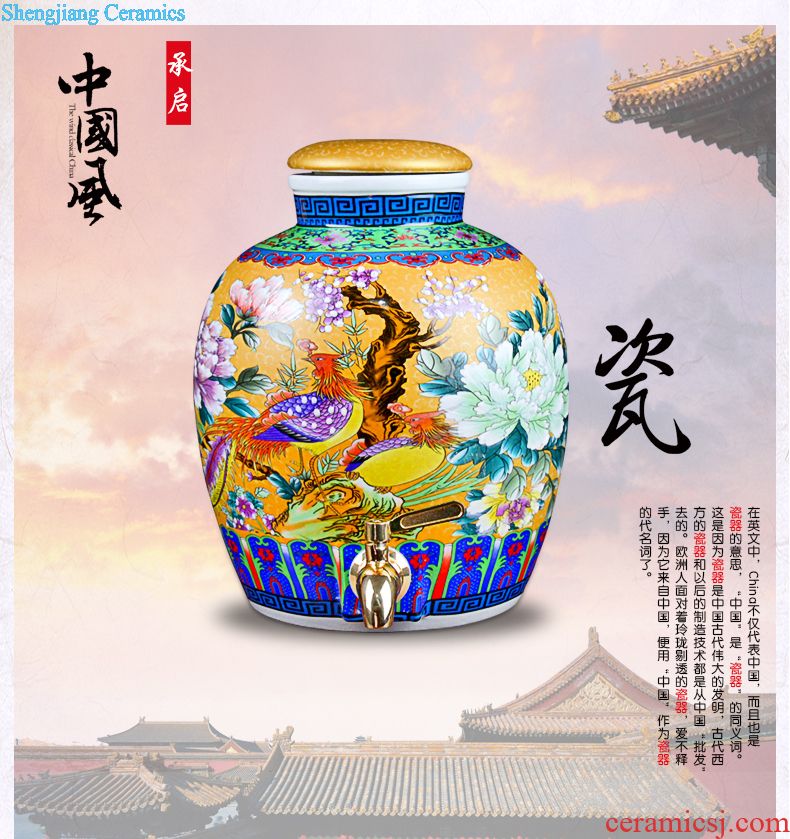 Jingdezhen bubble bottles 10 jins 20 jins 30 jins 50 kg ceramic jar home wine pot liquor rice wine empty cylinders