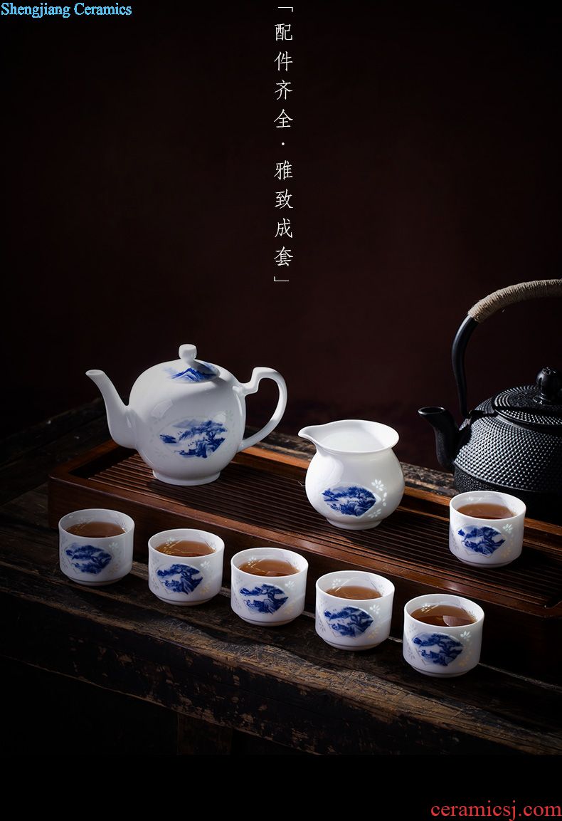 Holy big ceramic kung fu masters cup hand-painted porcelain cups water lotus pattern sample tea cup manual of jingdezhen tea service