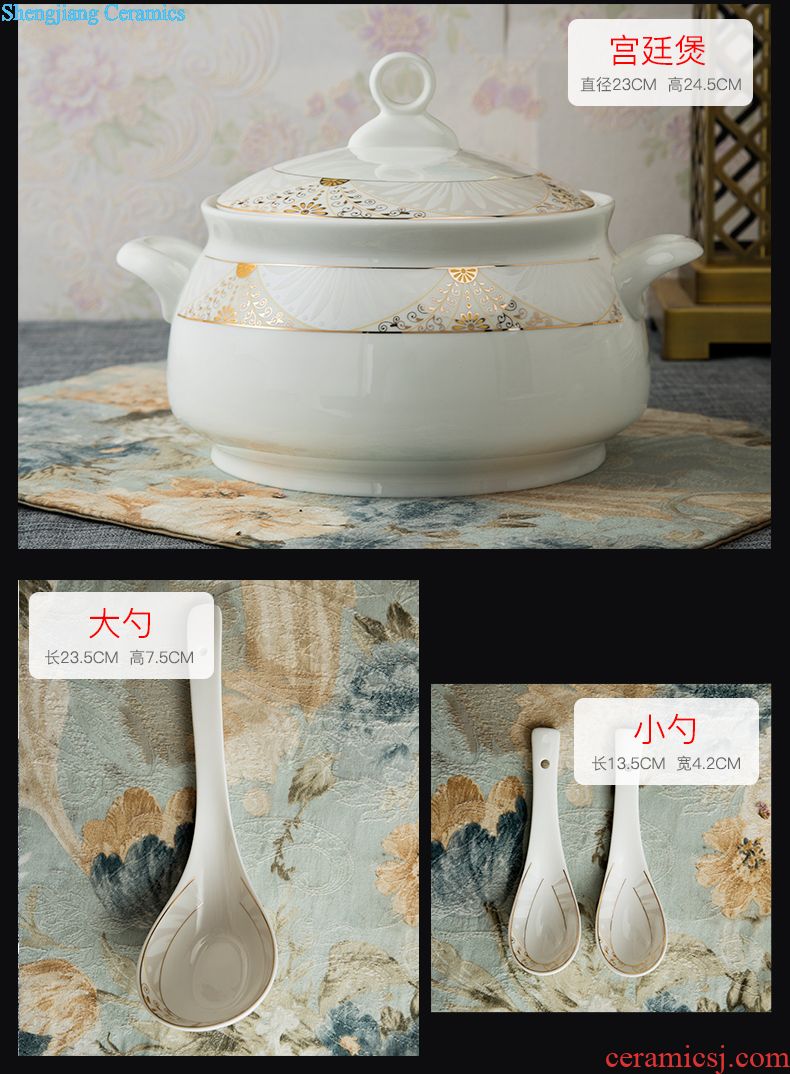 Dishes in the jingdezhen glaze temperature bone porcelain tableware bowl dish dish bowl household bone porcelain plate suit Chinese style