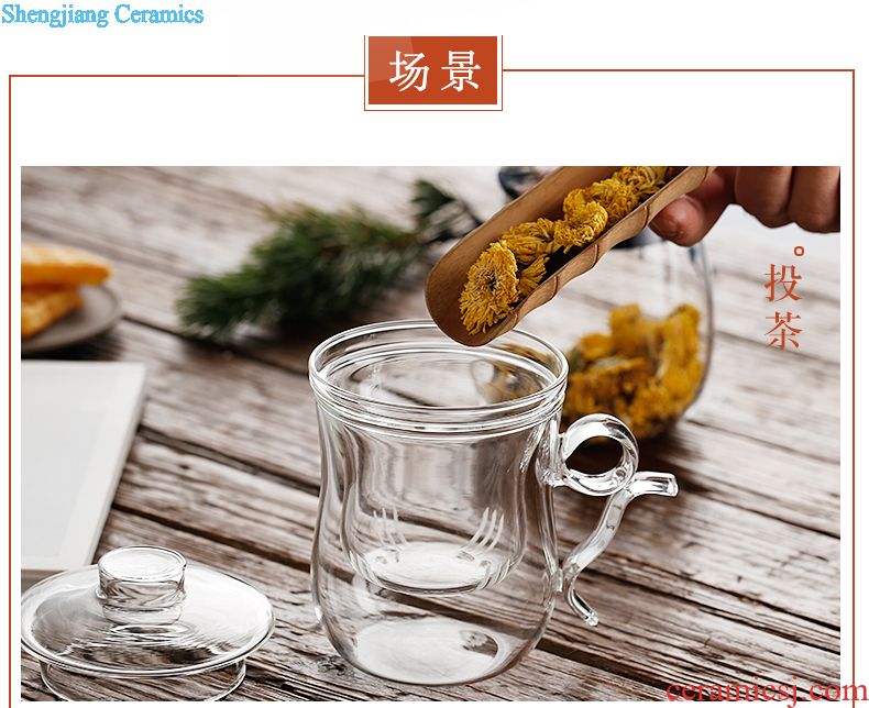 The three regular caddy large persimmon seal pot jingdezhen domestic large deposit S51100 wake receives tea storehouse