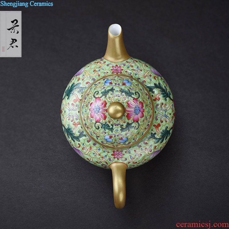 JingJun jingdezhen brush pot creative stationery round ceramic fine brush pot brush ball-point pen lead furnishing articles