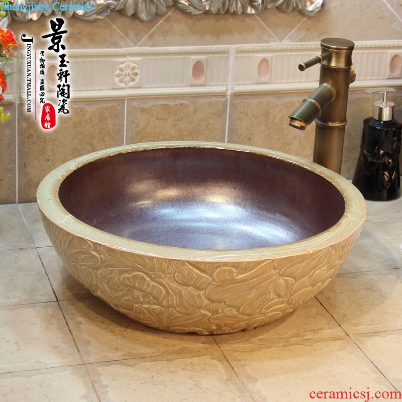 Jingdezhen ceramic art basin bathroom sinks on the basin that wash a face basin to hand variable glaze in the Mediterranean