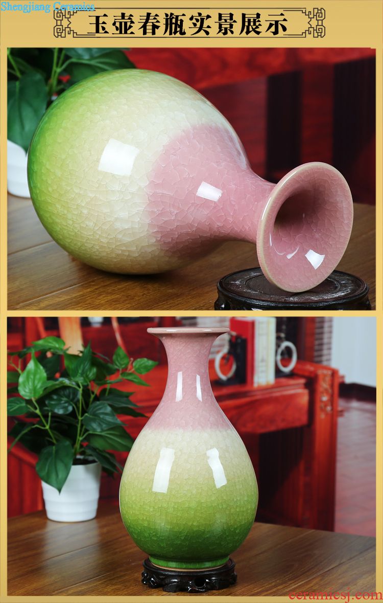 Jingdezhen ceramics hollow-out pastel floret bottle furnishing articles contemporary and contracted sitting room home decoration wedding gift