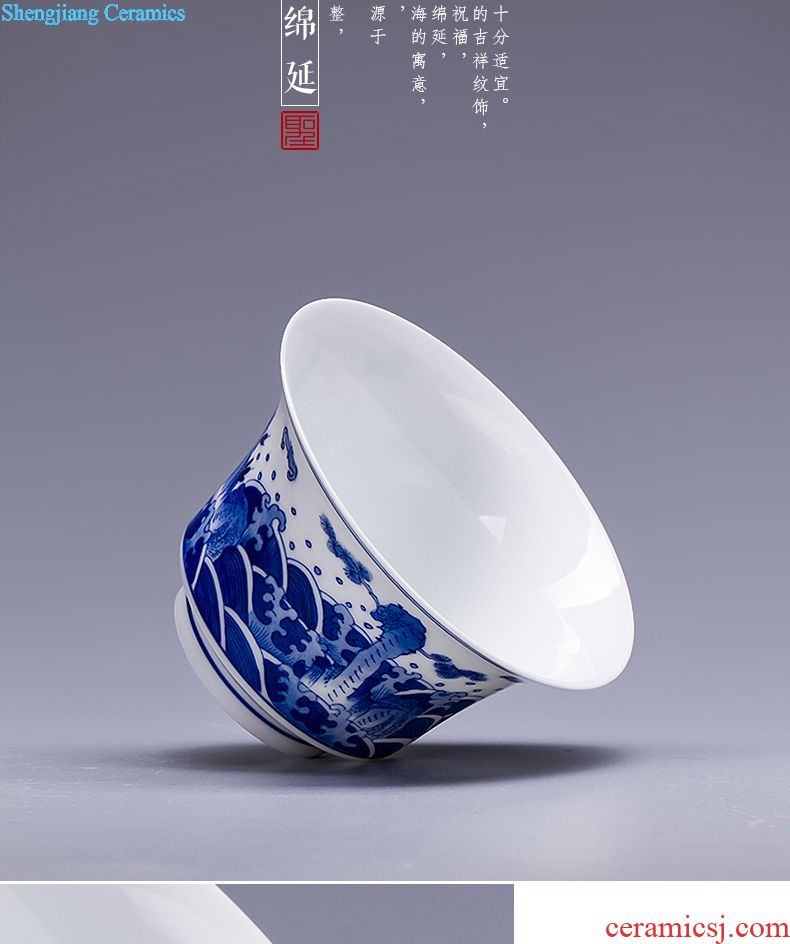 Holy big ceramic masters cup sample tea cup archaize town.the changchun huang to kung fu tea color ink painting of flowers and birds in jingdezhen