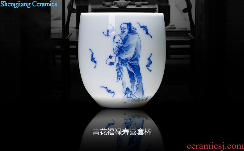 Holy big ceramic kung fu tea master cup new colour character maid hand-painted personal cup jingdezhen tea sample tea cup