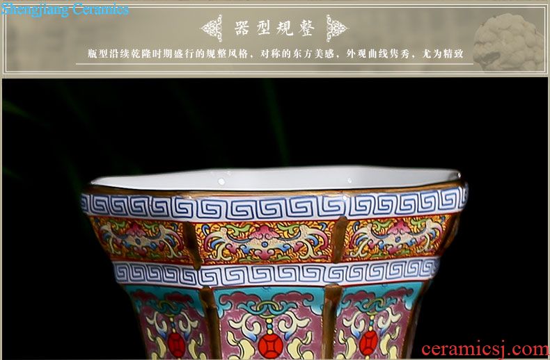 Jingdezhen ceramic Chinese painting of flowers and vase new Chinese style to decorate sitting room ground art hotel gulp of TV ark