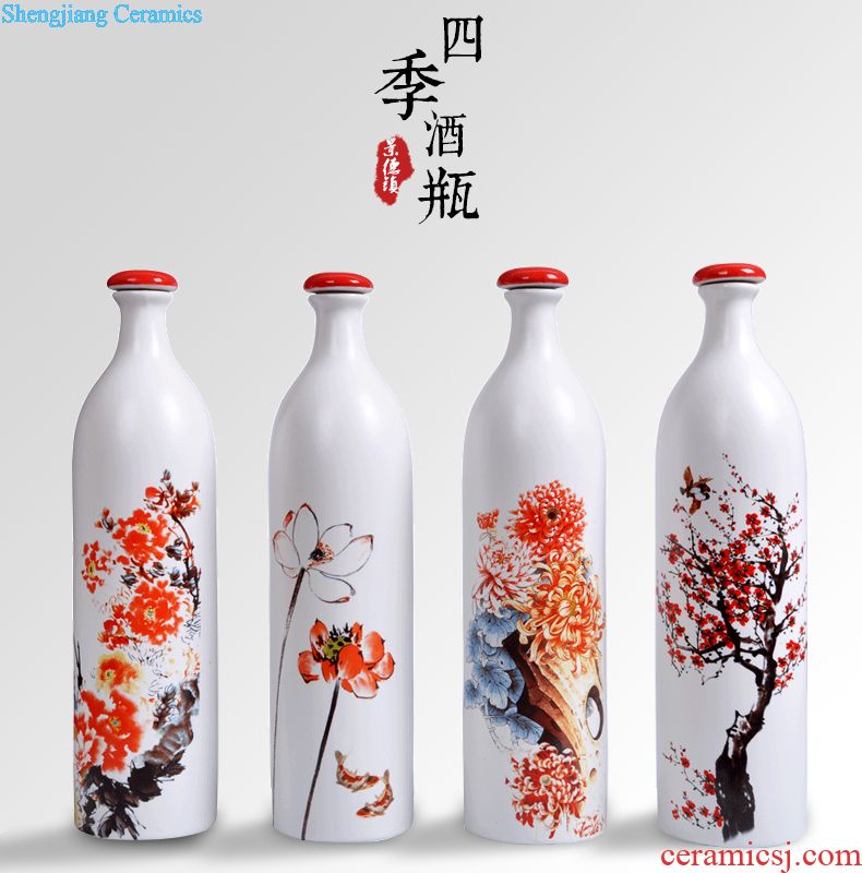 Jingdezhen ceramic bottle 1/3/5/ten catties small white wine bottle sealed bottle vintage wine jars gifts for personal use