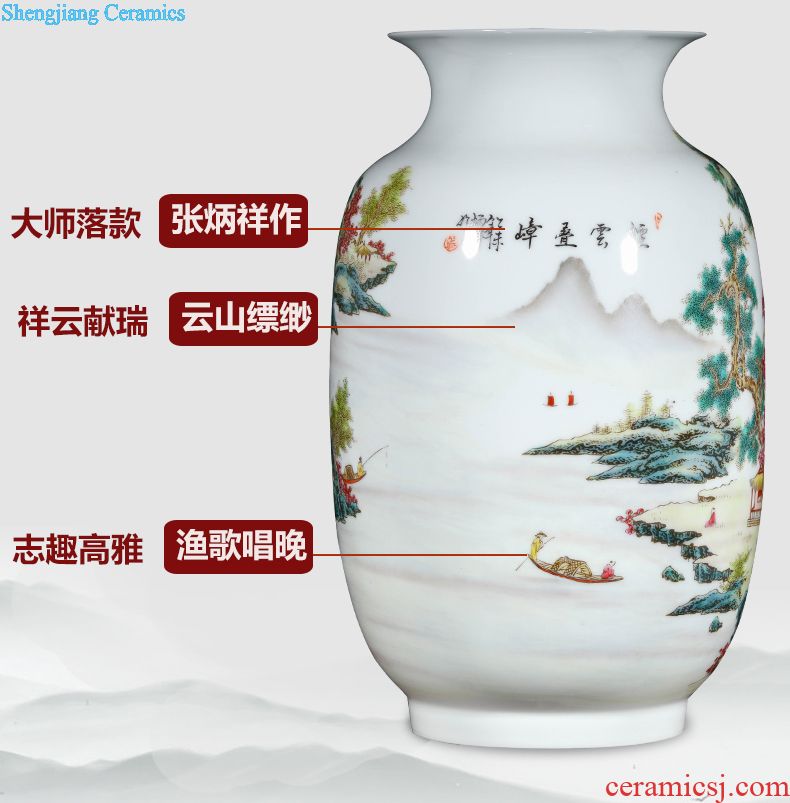 Jingdezhen ceramics office furnishing articles contemporary and contracted craft vase household act the role ofing is tasted handicraft sitting room