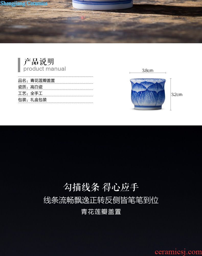 The big blue and white landscape bell cup teacups hand-painted ceramic kung fu master cup sample tea cup single cups of jingdezhen tea service