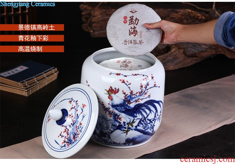 Jingdezhen ceramic vase vase the general pot of large western European large sitting room red clay furnishing articles