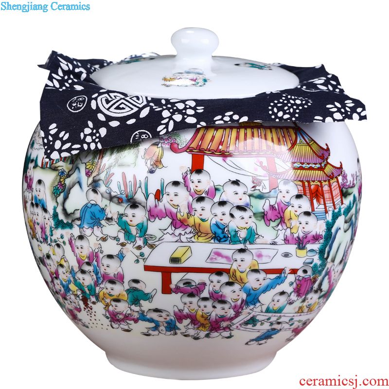 Jingdezhen ceramic cake tea cake the seventh, peulthai the large tea caddy household box seal pot