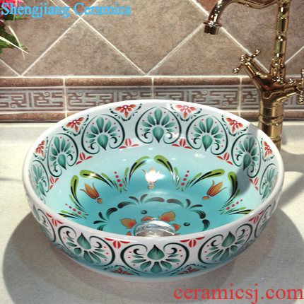 JingYuXuan jingdezhen ceramic lavatory basin art basin sink the stage basin square coil black and white