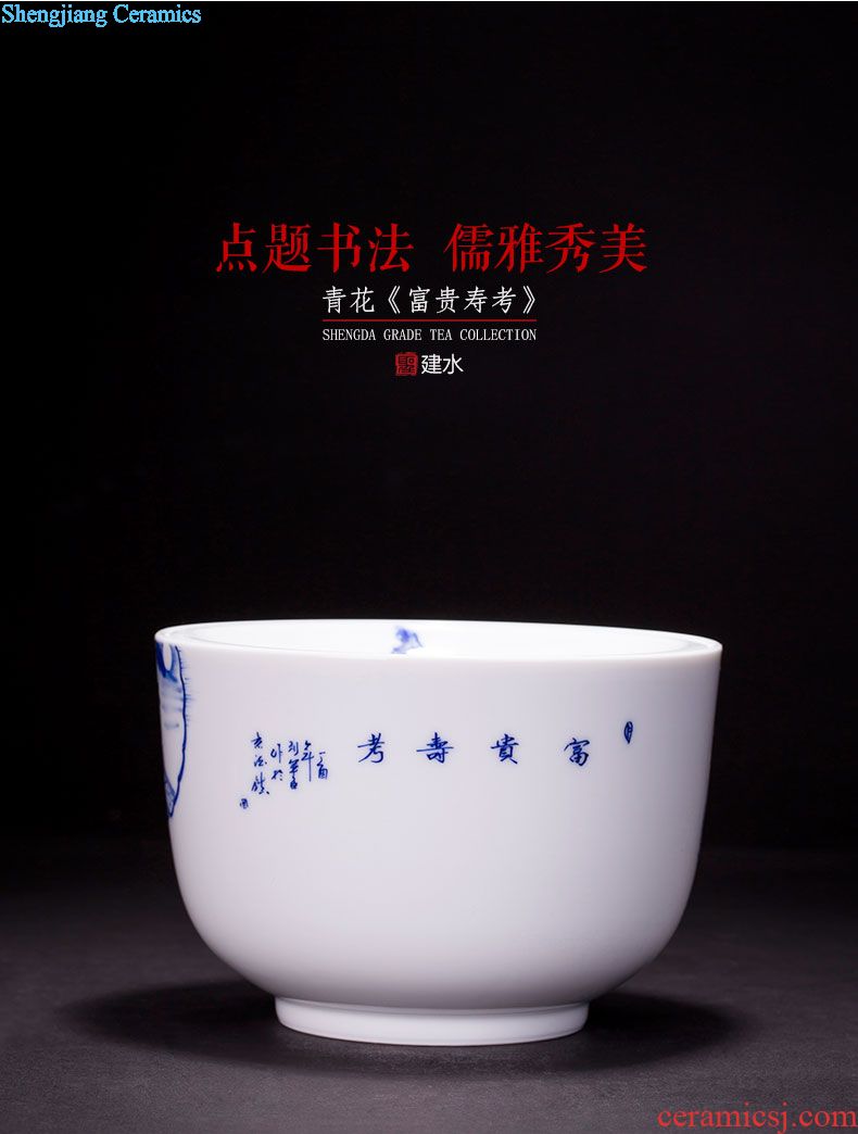 Holy big cup sample tea cup hand-painted ceramic kung fu new colour "winebibber figure" master cup jingdezhen tea cup