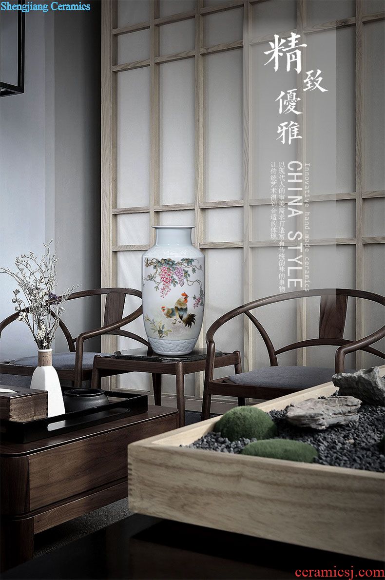 Jingdezhen ceramic porcelain plate restoring ancient ways sitting room adornment hand-painted flowers and birds painting porch hang a picture background wall murals restaurant