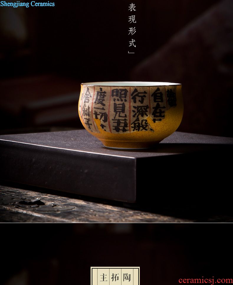 Holy big ceramic tea pot yellow colored enamel to flexibly all hand of jingdezhen tea service this flower grain storage tanks