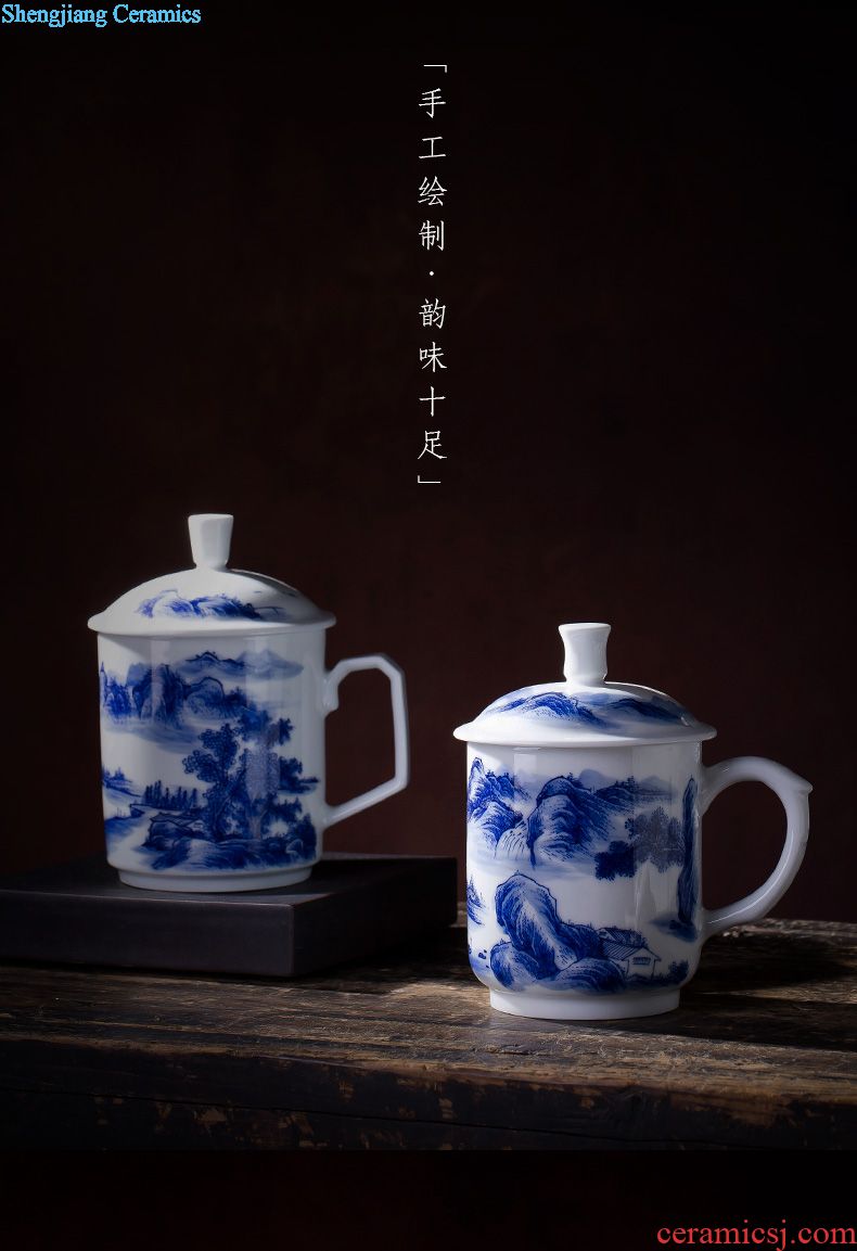 Eight mountain man deep and remote Santa teacups hand-painted ceramic kung fu figure heart cup sample tea cup single cup of jingdezhen tea service