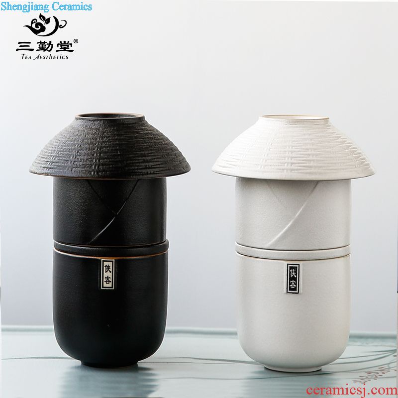 The three regular caddy jingdezhen ceramic household mini sealed tank storage S51066 large portable travel