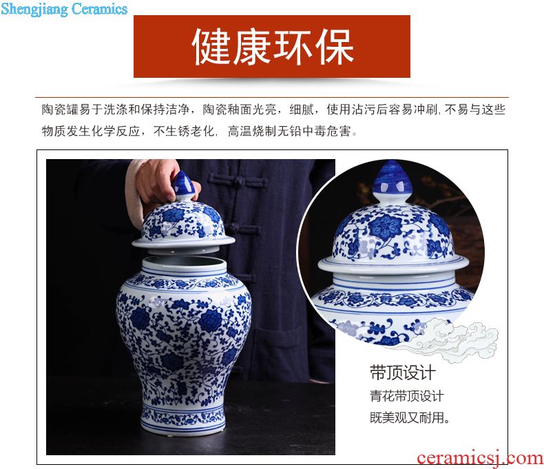 Jingdezhen ceramic seal caddy large sealed container pu 'er tea cans ceramic household gift box packaging