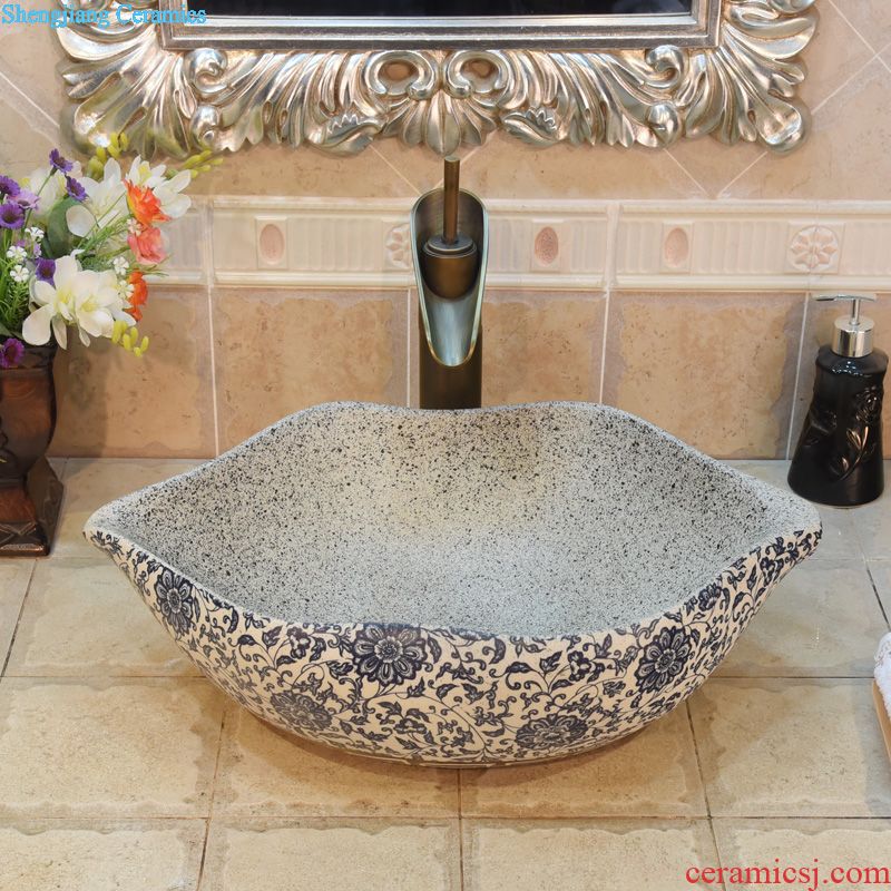 Jingdezhen ceramic lavatory basin stage basin art square JingYuXuan in carving style of the sink