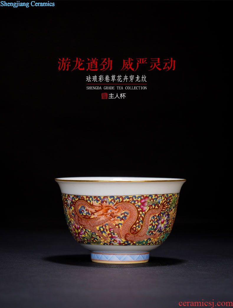 Santa jingdezhen ceramic hand-painted famille rose unfolds the masters cup kung fu tea cups of handmade sample tea cup