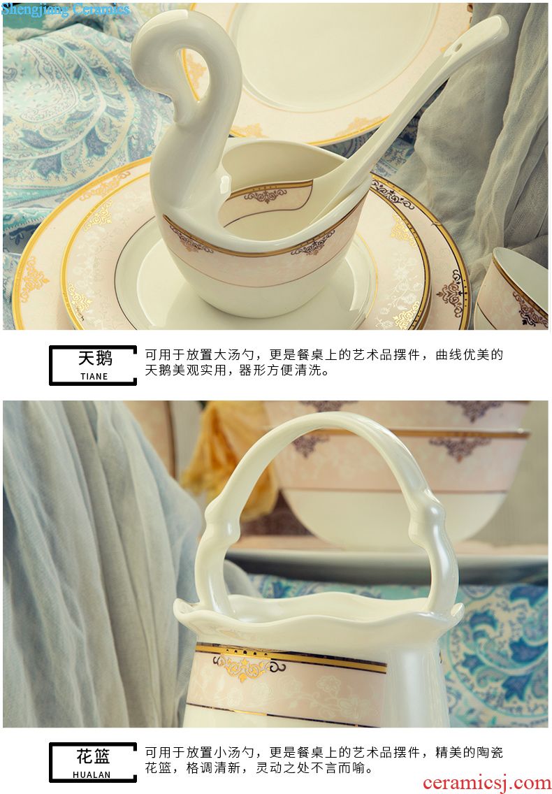 Jingdezhen ceramic tableware household square dishes ceramic tableware suit household tableware personality and contracted style