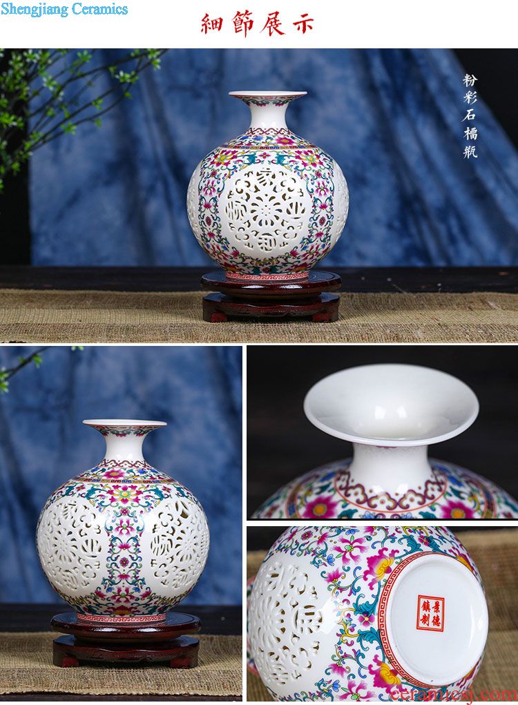 Jingdezhen large ceramic vase landing crafts decoration snow study furnishing articles classical fashion accessory