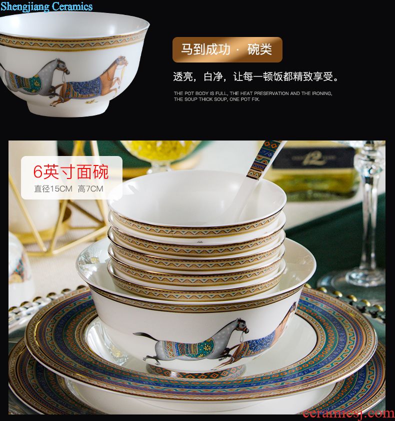 European home dishes suit western-style dishes combination northern wind personality ceramic tableware household dish bowl