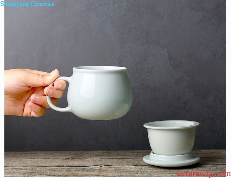 Three frequently hall sample tea cup of jingdezhen ceramic kung fu tea set celadon noggin master cup single cup tea pu-erh tea