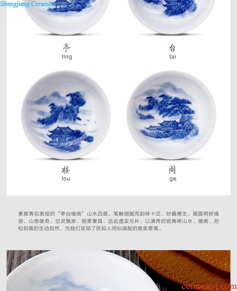 Holy big ceramic pot bearing new color landscape dry bubble tea tray hand-painted plate saucer all hand fittings of jingdezhen tea service